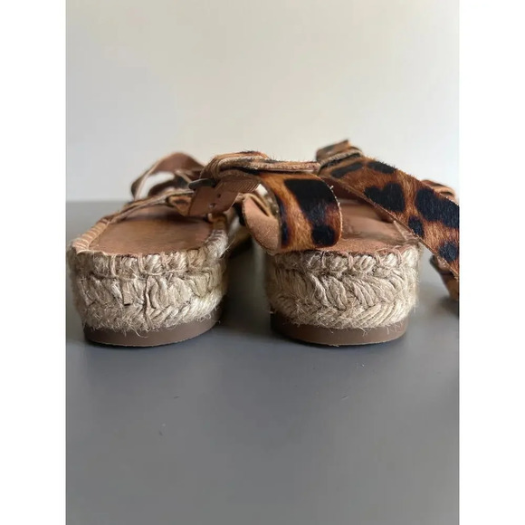 Madewell Size 8 Leather animal print espadrilles platform - Picture 6 of 7